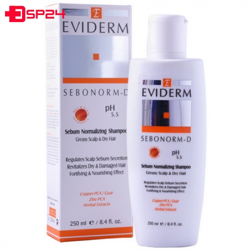 شامپو سبونورم دي متعادل کننده چربی مناسب موی خشک و کف سرچرب اویدرم