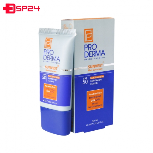 کرم ضد آفتاب فاقد چربی آقایان SPF50 پرودرما 40 میلی لیتر