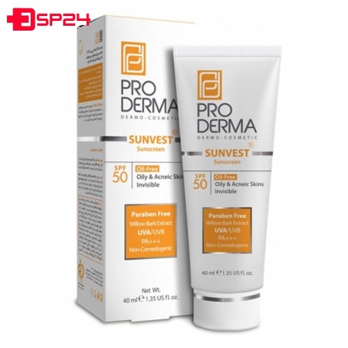 کرم ضد آفتاب فاقد چربی پرودرما مدل SPF50 حجم 40 میلی لیتر
