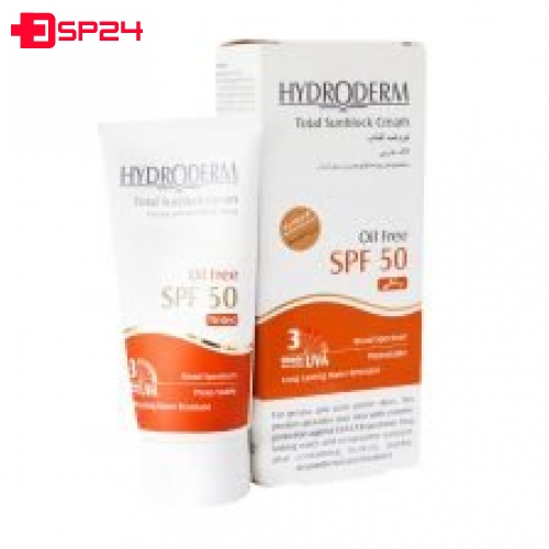 ضد آفتاب رنگی فاقد چربی هیدرودرم SPF50 مناسب پوست های چرب و آکنه دار ۵۰ میلی لیتر