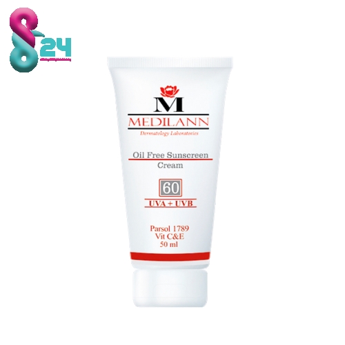 کرم ضد آفتاب رنگی SPF60 مدیلن مناسب پوست های چرب و آکنه ای ۵۰ میلی لیتر