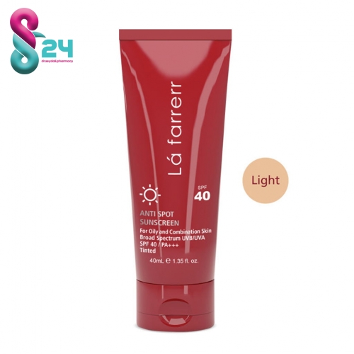 کرم ضد آفتاب رنگی SPF40 پوست چرب لافارر ضد لک 40 میلی لیتر