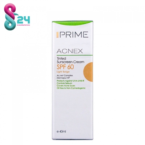 کرم ضد آفتاب رنگی پریم مناسب پوست چرب با SPF 60  بژ روشن حجم 40 میلی لیتر