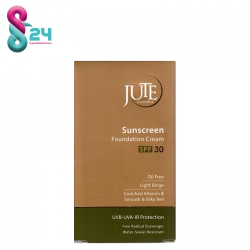 کرم پودر ژوت حاوی ضدآفتاب SPF30 مناسب پوست چرب (بژ روشن)