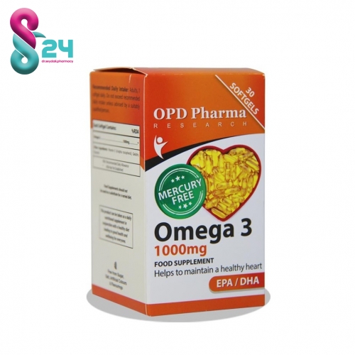 کپسول ژلاتینی امگا 3 بدون جیوه او پی دی فارما 1000 میلی گرم 30 عدد