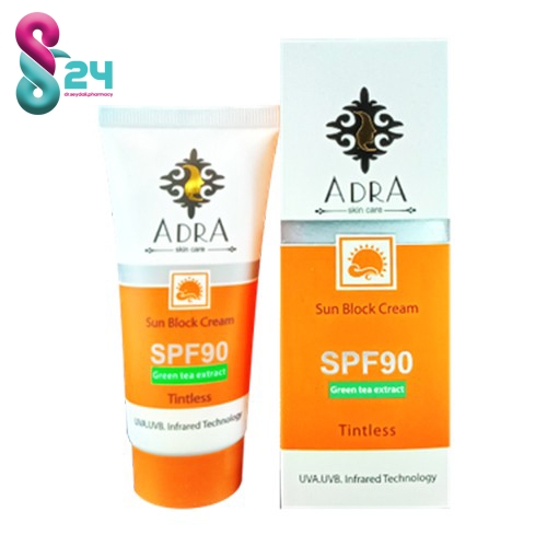 کرم ضد آفتاب SPF90 بی رنگ  آدرا 50 میلی لیتر