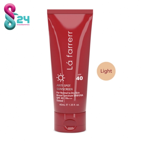 کرم ضد آفتاب SPF40 پوست خشک و معمولی لافارر رنگی و ضد لک 40 میلی لیتر