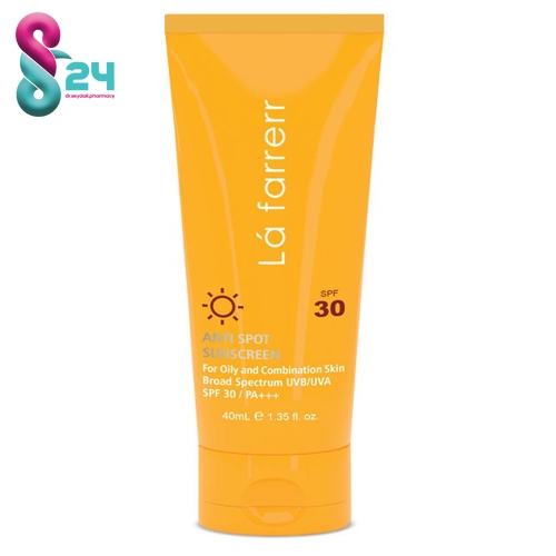 کرم ضد آفتاب SPF30 پوست چرب لافارر ضد لک و بدون رنگ