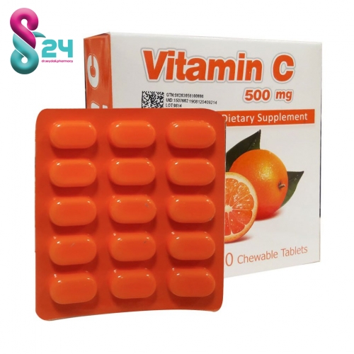 قرص جویدنی ویتامین C 500 میلی گرم سیمرغ دارو عطار 60 عددی