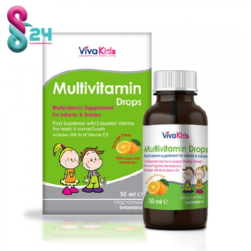 قطره مولتی ویتامین ویواکیدز 30 میلی لیتر ( Viva Kids Multivitamin Drops 30 ml )