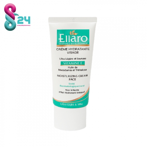 کرم مرطوب کننده حاوی ویتامین E الارو ۵۰ میلی لیتر ( Ellaro Hydratante Visage Vitamin E Cream For All Skins 50 ml )