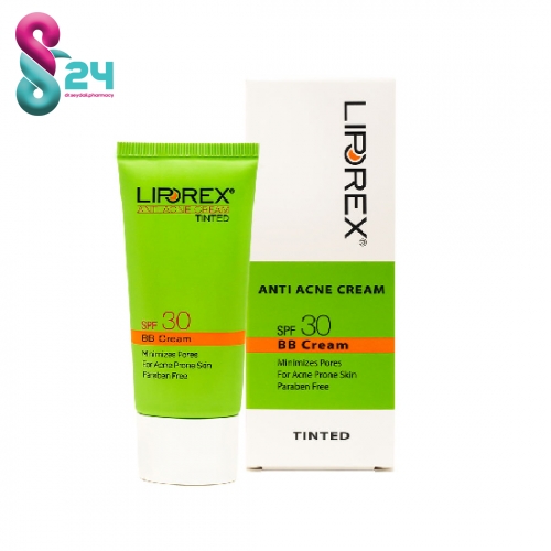 کرم ضد جوش رنگی(بژ روشن) لیپورکس SPF 30 حجم 30mL ( anti acne cream spf30 bb cream )