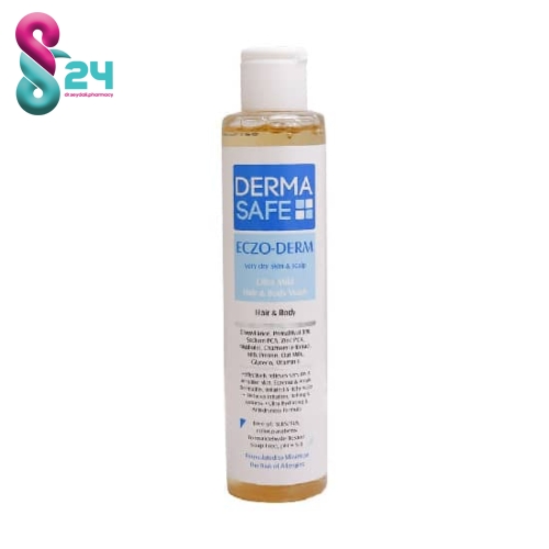 شامپو سر و بدن درماسیف پوست بسیار خشک ۲۰۰ml ( Derma Safe - Acne Derm Hair & Body Shampoo ۲۰۰ml )