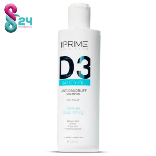 شامپو ضد شوره پریم مدل Salicy Oil D3 حجم 250 میلی لیتر ( Prime Salicy Oil D3 Anti Dandruff Shampoo 250ml )