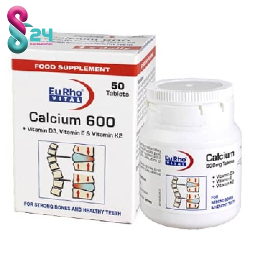 قرص کلسیم ۶۰۰ میلیگرم یوروویتال ( EuRhoVital Calcium 600mg Tablet )