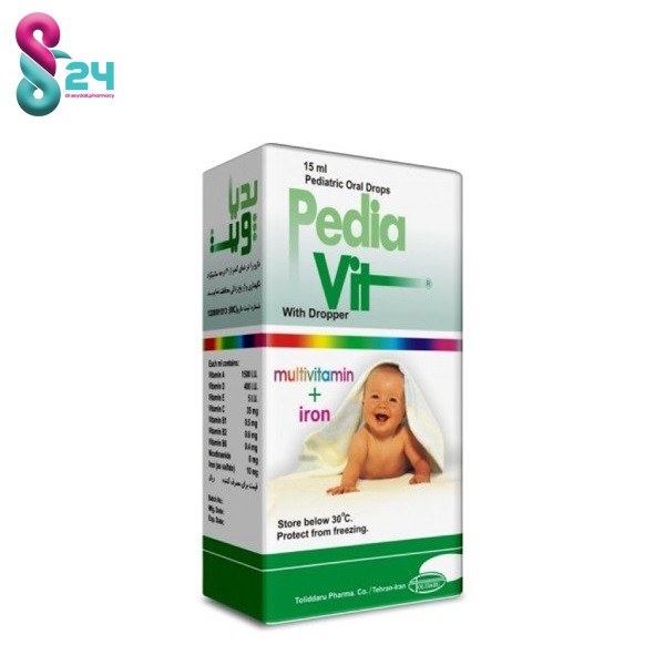 قطره مولتی ویتامین و آهن پدیا ویت تولید دارو ۱۵ میلی لیتر