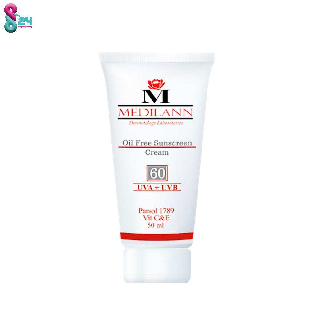 کرم ضد آفتاب رنگی SPF60 مدیلن مناسب پوست های چرب و آکنه ای ۵۰ میلی لیتر