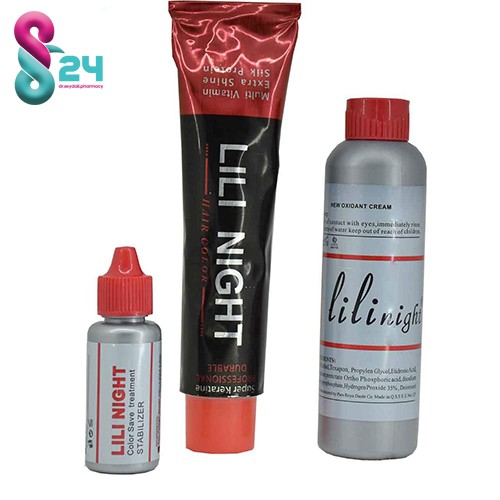 کیت رنگ مو لی لی نایت شماره 6.35 مدل  رنگ فندقی تیره 120 میلی لیتر