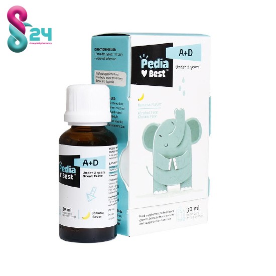 قطره ویتامین آ+د پدیابست با طعم موز 30 میلی لیتر