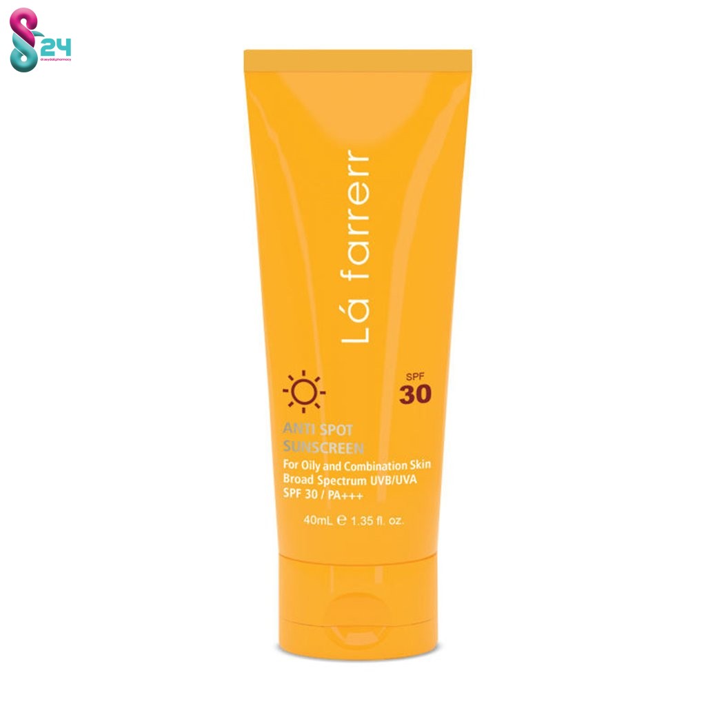 کرم ضد آفتاب SPF30 پوست چرب لافارر ضد لک و بدون رنگ