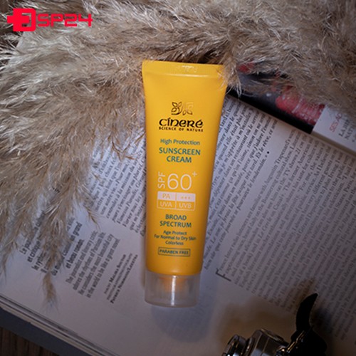 کرم ضد آفتاب SPF60+ بدون رنگ سینره مناسب پوست های معمولی تا خشک 50 میلی لیتر