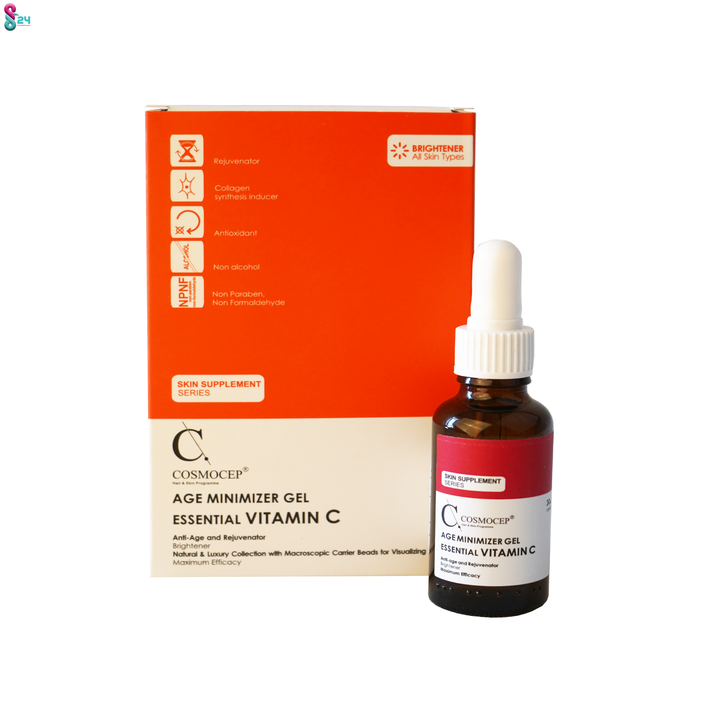 ژل مرطوب کننده پوست ویتامین سی کازموسپ 30 میلی لیتر