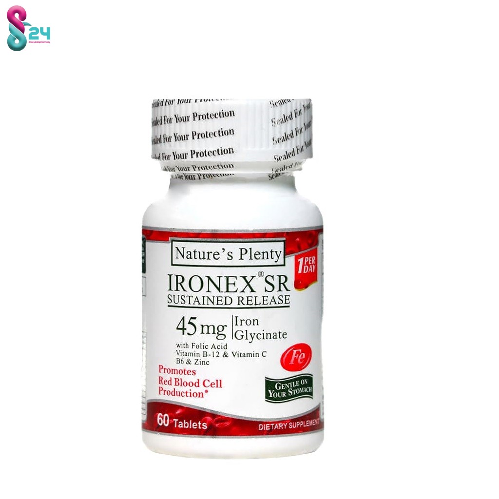 کپسول آیرونکس اس آر  نیچرز پلنتی  60 عدد