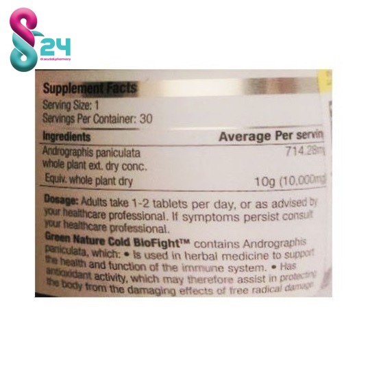 قرص کلد بایوفایت گرین نیچر 30 عدد