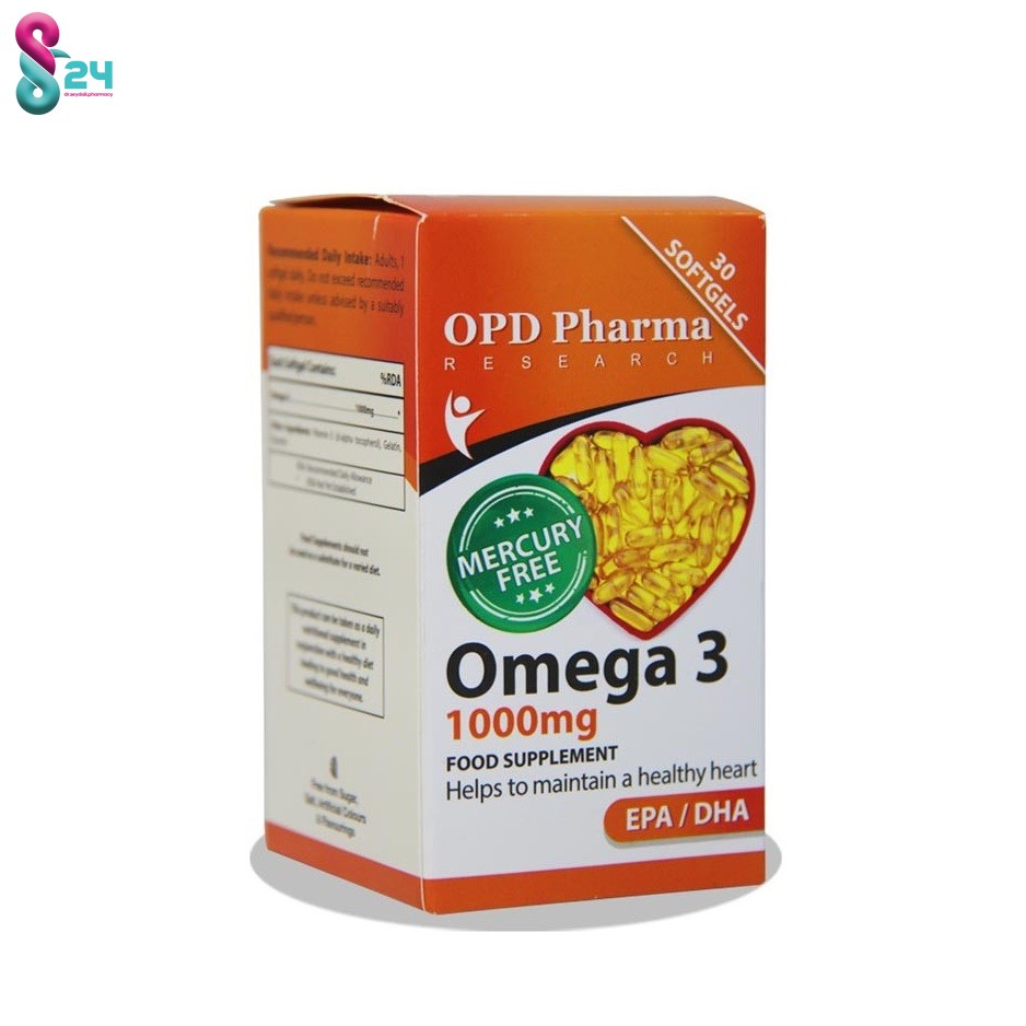 کپسول ژلاتینی امگا 3 بدون جیوه او پی دی فارما 1000 میلی گرم 30 عدد