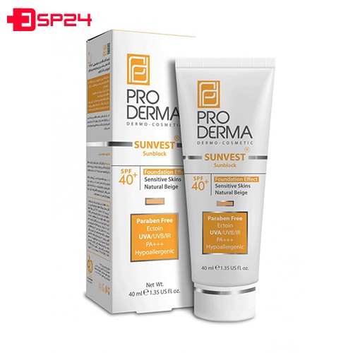 کرم ضد آفتاب فاقد جاذب های شیمیایی پرودرما با +SPF40