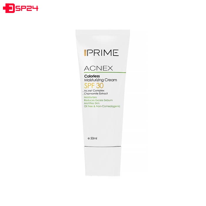 کرم مرطوب کننده بی رنگ ACNEX فاقد چربی SPF30 پریم