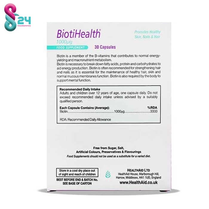 کپسول بیوتی هلث 1000 میکروگرم هلث اید 30 عدد