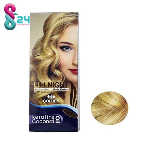 کیت رنگ مو لی لی نایت شماره G7 رنگ طلایی  120 میلی لیتر