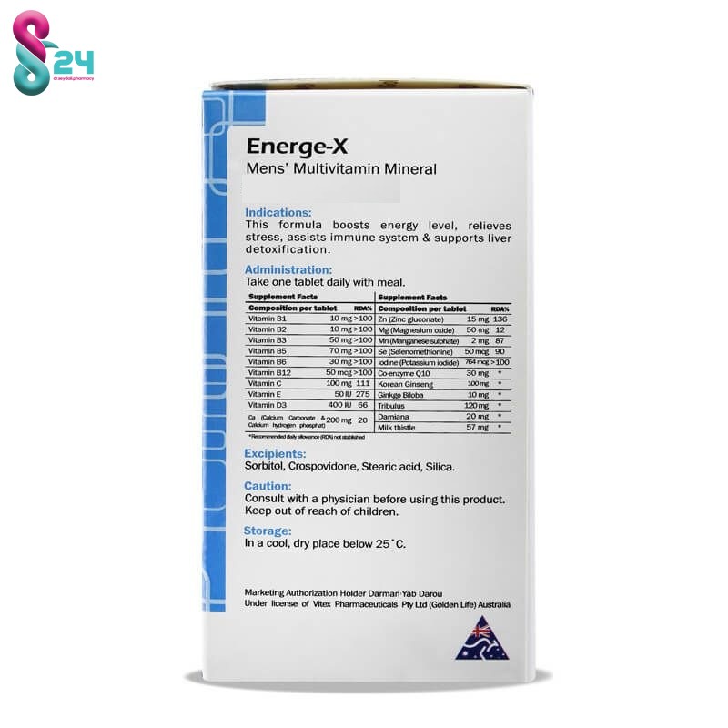 قرص انرژکس گلدن لایف 60 عدد