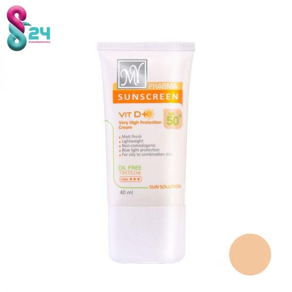 کرم ضد آفتاب فاقد چربی  رنگی پوست مختلط مای مدل فارما سان سلوشن 40 میلی لیتر