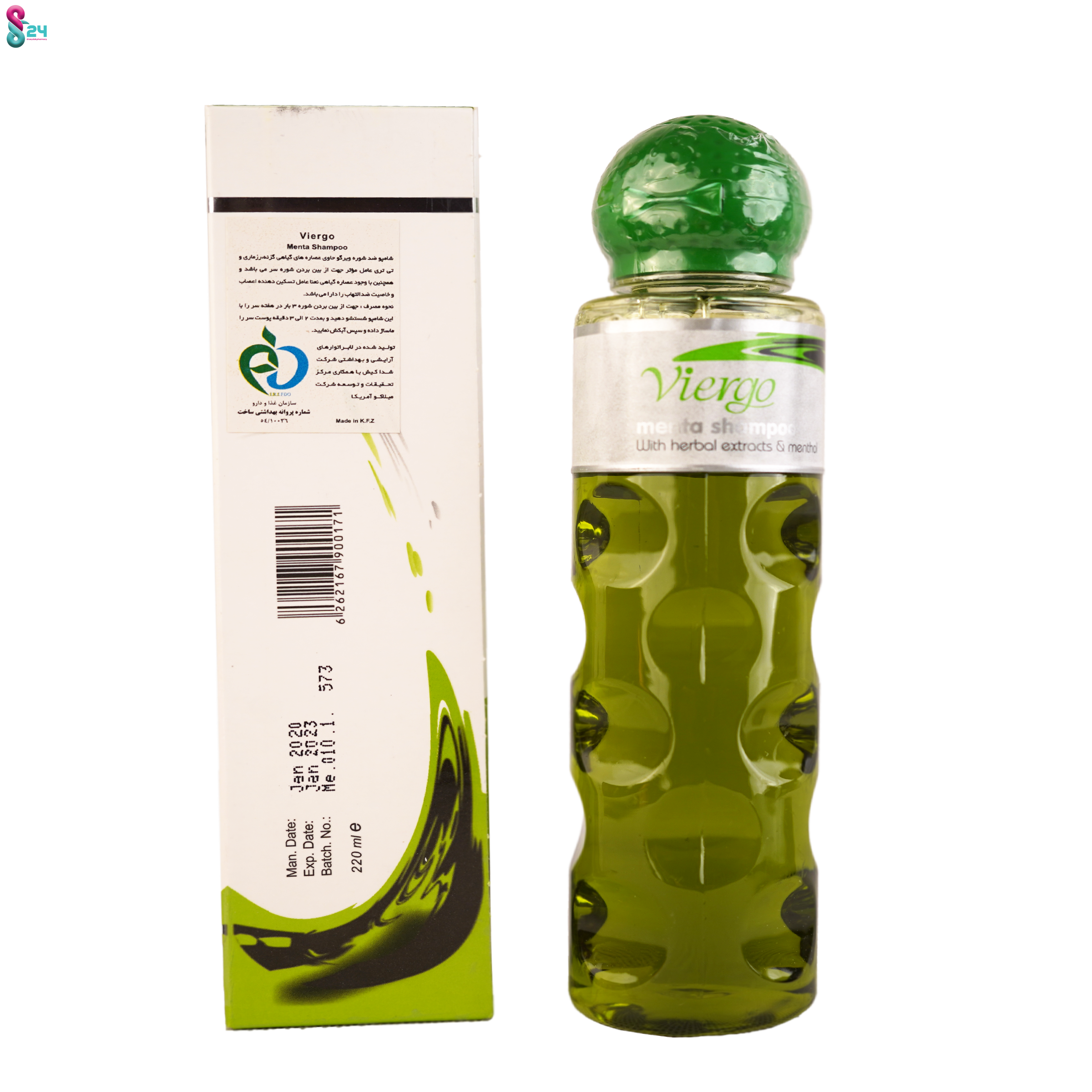 شامپوی مو ضد شوره ویرگو منتا 220 میلی لیتر