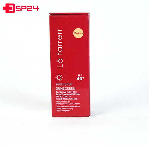 کرم ضد آفتاب رنگی SPF40 پوست چرب لافارر ضد لک 40 میلی لیتر