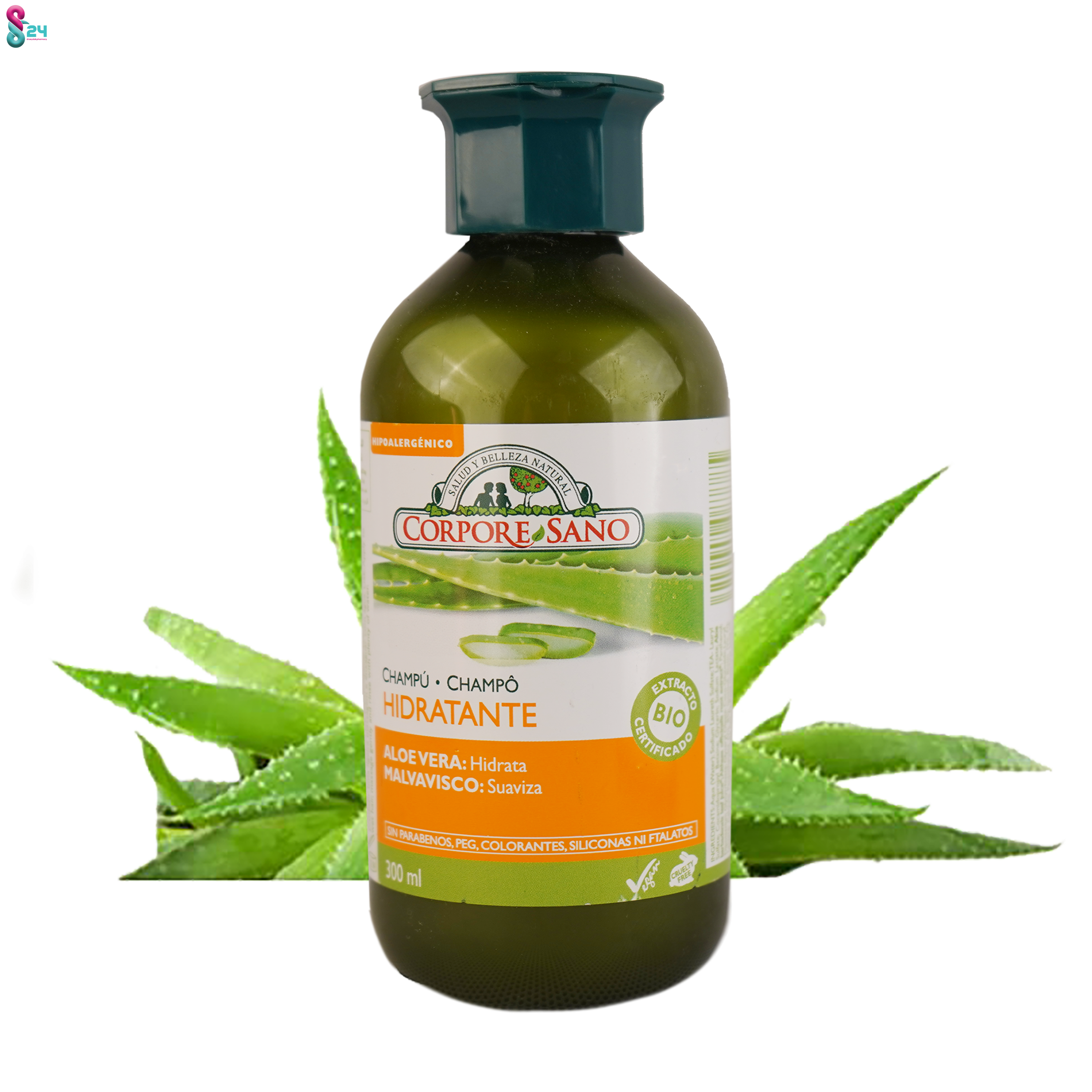 شامپو آبرسان مو کورپورسانو حاوی عصاره آلوئه ورا 300 میلی لیتر