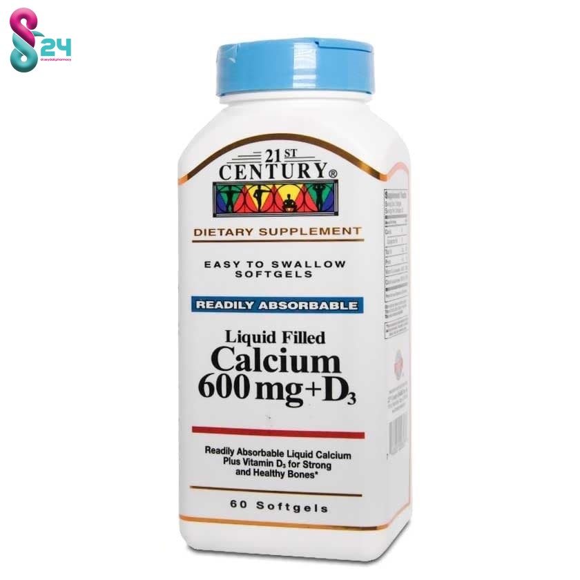 کپسول ژلاتینی نرم کلسیم لیکوئید ۶۰۰ و د3 ۲۱سنتری ۶۰ عدد