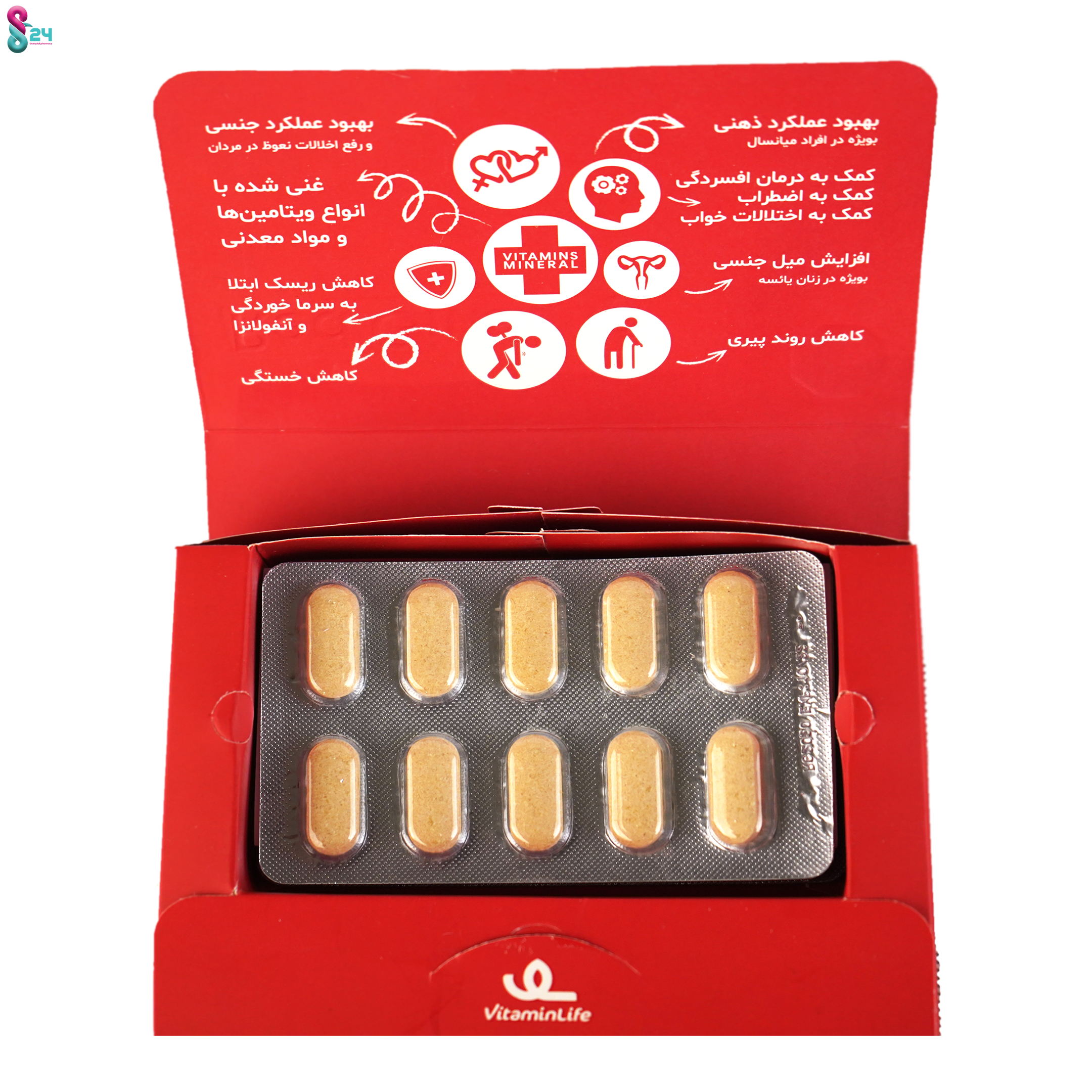 رد جینسینگ پاور مولتی ویتامین و مینرال ویتامین لایف ۳۰ عدد